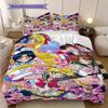 Süßes Cartoon-Thema Sailor Moon Tsukino Usagi Cartoon bequemer Heim-Bettbezug und Kissenbezug (1 * Bettbezug + 2 * Kissenbezug, ohne Füllung)A1