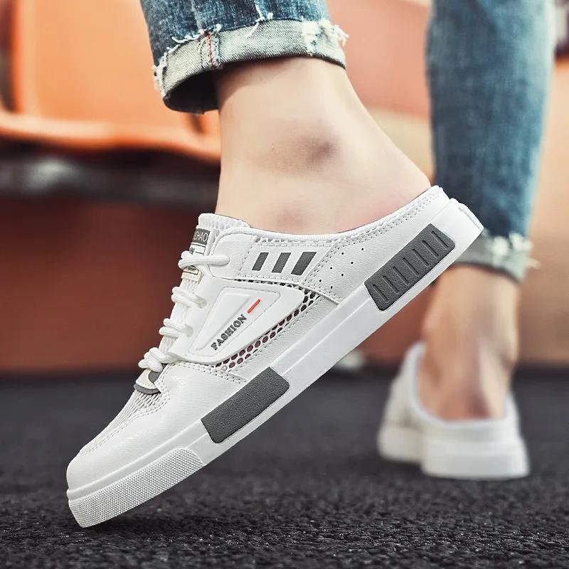 Тапочки для мужчин Большие размеры Мужские кроссовки Летние сетчатые дышащие повседневные — фото 7