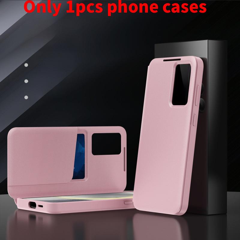 Smart View Window Leather Phone Case With Card Slot For Samsung Galaxy 5g S25