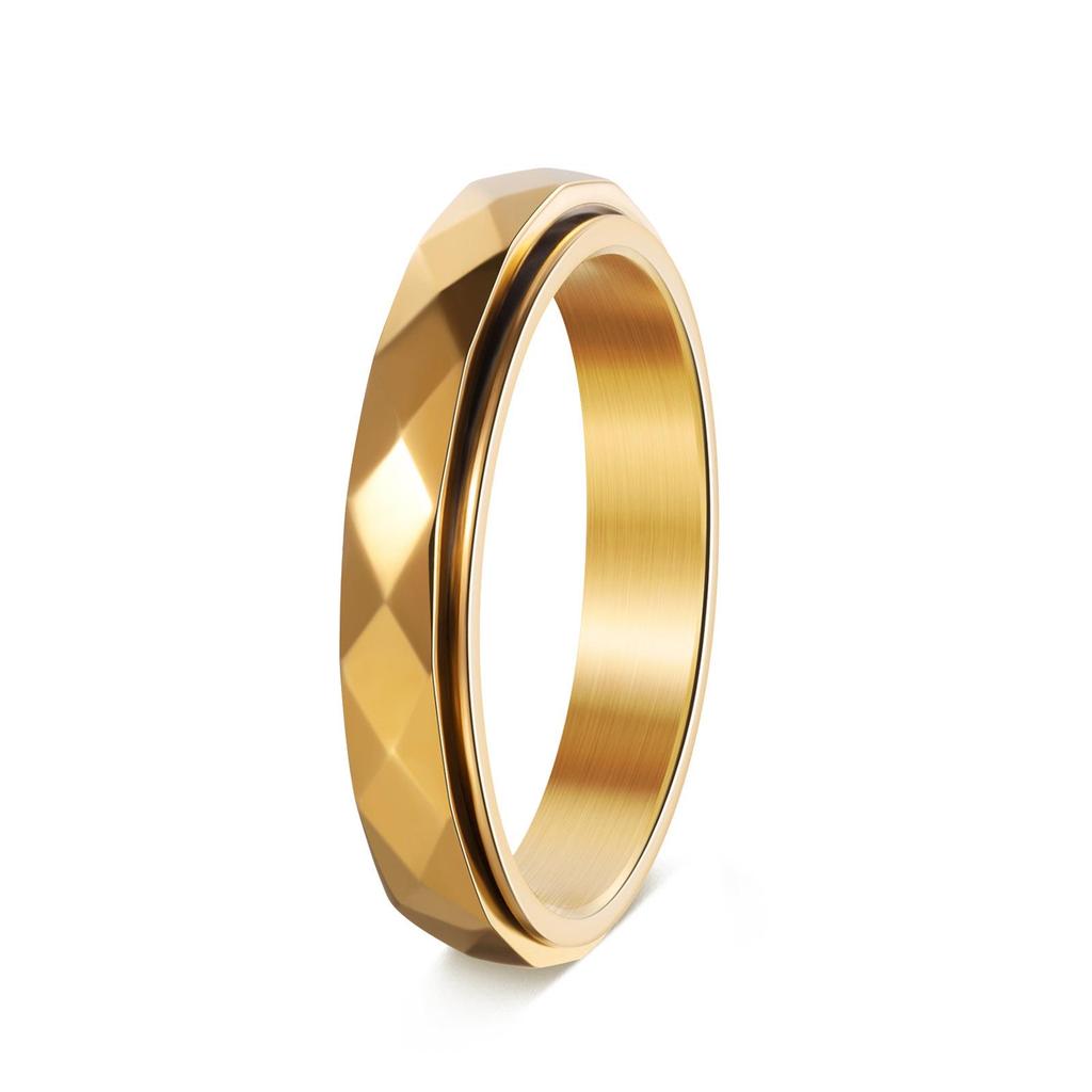 Women's Stainless Steel Diamond-Inlaid Decompression Ring Set - Versatile & Stylish Multiple Styles