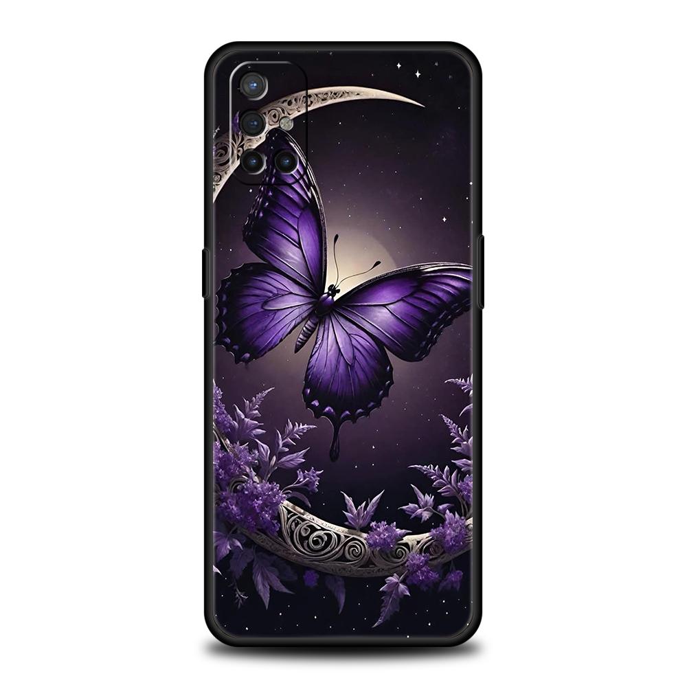 Phone Case For Oneplus 13R 12R 13 12 10T 10R Nord N100 N200 N10 10 9 9R 9RT CE 2 Z Pro 5G Soft TPU Cover Art Purple Butterfly