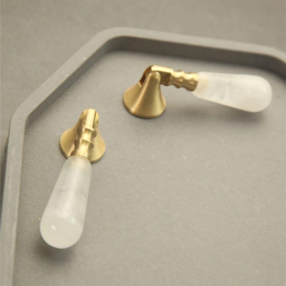 Nordic Style Brass Handle Pink Crystal Drawer Knobs Furniture Hardware Dresser Drawers