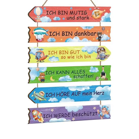 Children’s Room Wall Art Inspirational Quotes Easy to Hang Wooden