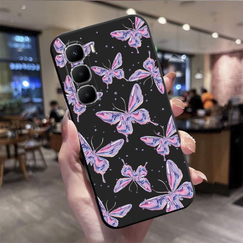 

Phone Case For Infinix Hot 60i Hot 60 Pro Case Butterfly Flower Pattern Soft Silicone Cover For Infinix Hot 60 Pro Plus Funda Infinix Hot60ProPlus