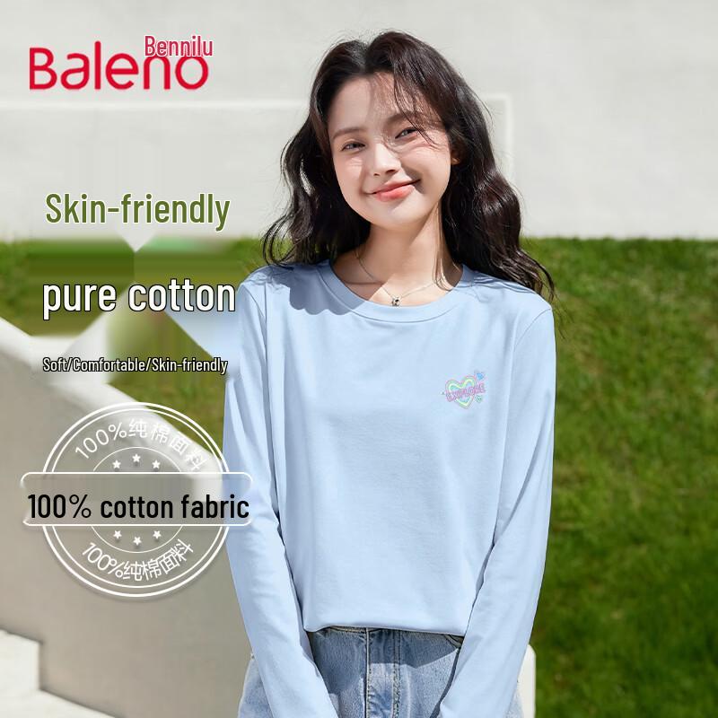 

Baleno Women s 2025 Spring 100% Cotton Long Sleeve T-Shirt XL
