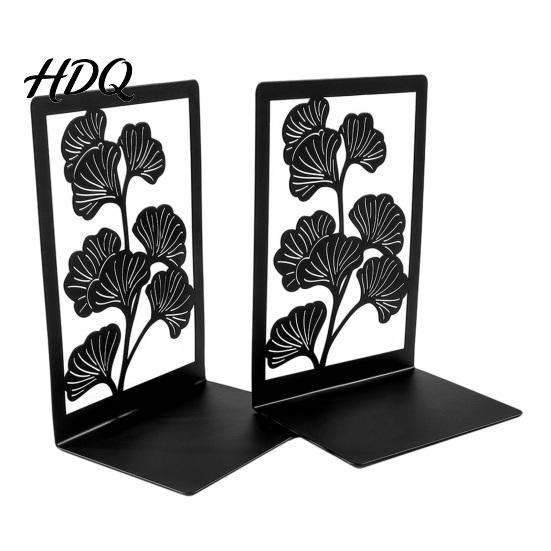 Heavy Duty Book Holder 1 Pair Metal Decorative Bookends Ginkgo Leaf/Monstera Ends for Leaf Bookend Bookshelf Non-Skid Stopper Home Office Study Room