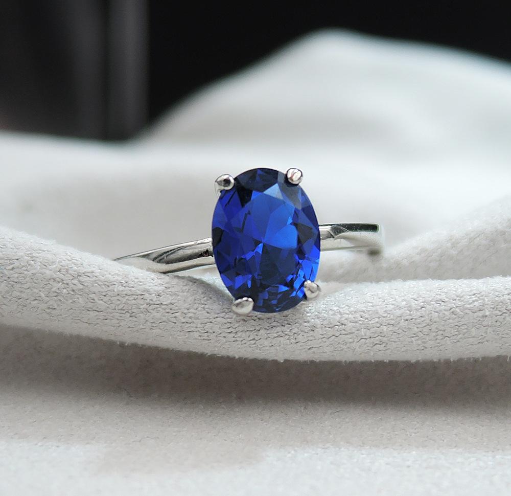 Jewelry Ring Color Treasure Simulation Pigeon Blood Ruby Sapphire Retro Temperament Ring