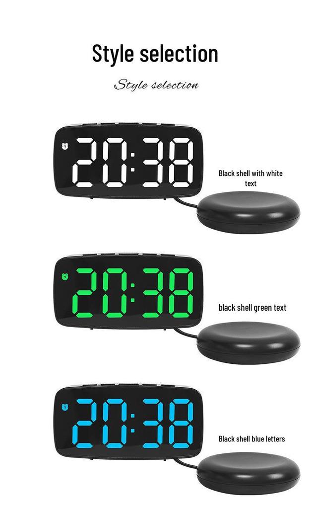 LED Alarm Clock with Bedside Vibrator - Model GH1102
