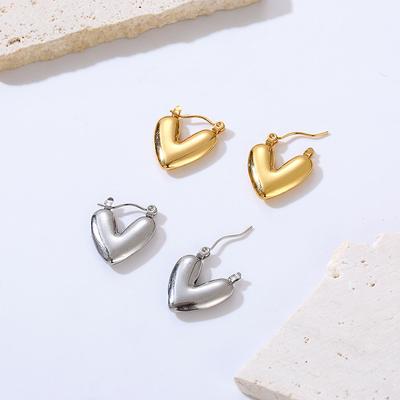 Japan and South Korea Irregular Love Titanium Steel Gold-plated Personalized Simple Earrings Fashion Niche Design Jewelry Earrings Women