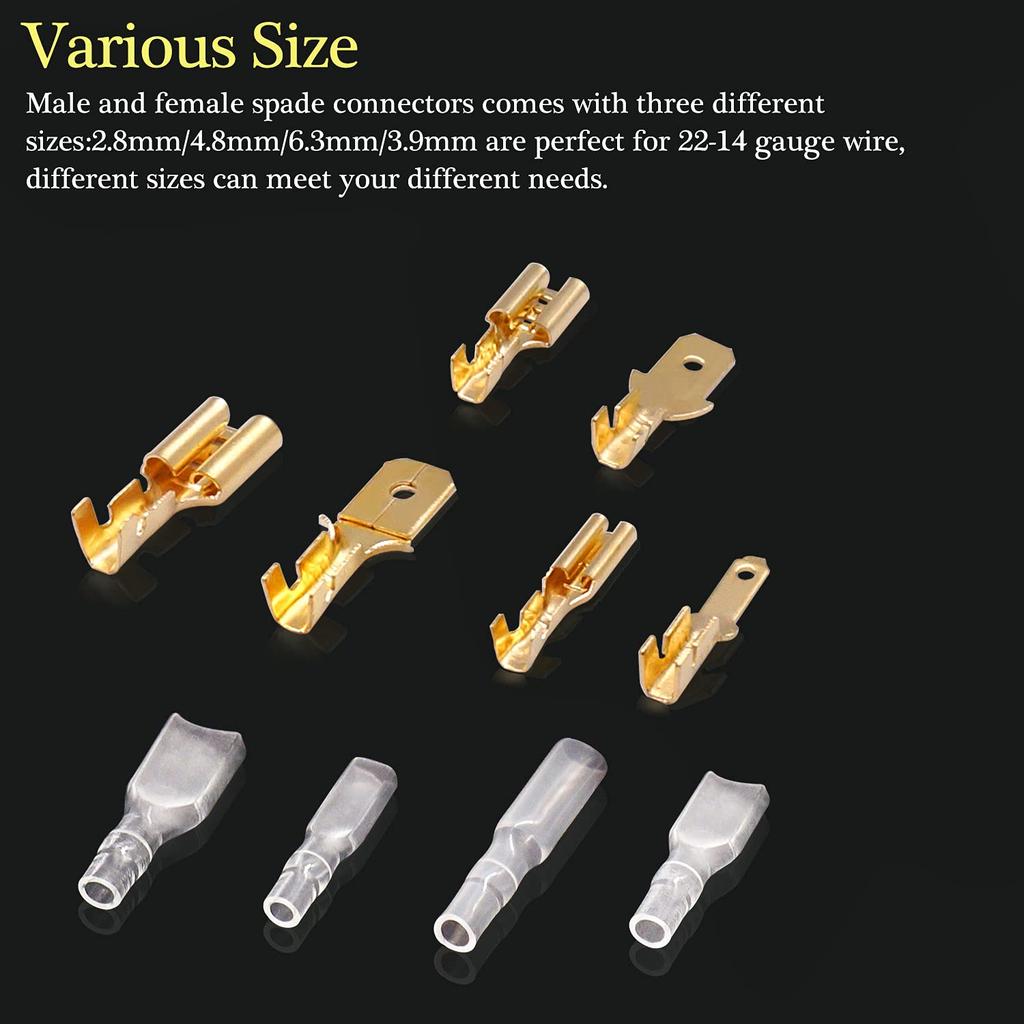 Cold Pressed 450Pcs 2.8/4.8/6.3mm Insulated Male Female Wire Connector Electrical Crimp Terminals Termin Spade Assorted Kit Box