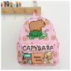 Adorable Print Capybara Children Backpack Spacious Lightweight For School Use
