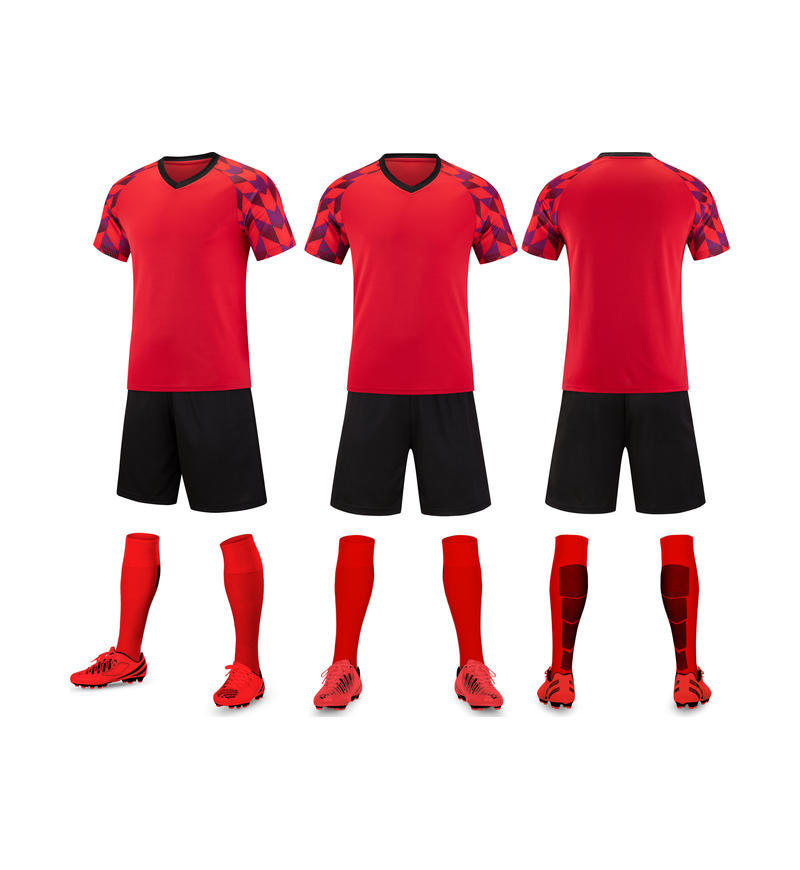 

Summer Short Sleeve Adult Kids Team Competition Team Uniform Sports Set Men S And Women S Soccer Uniform Jersey 612 3XS красный