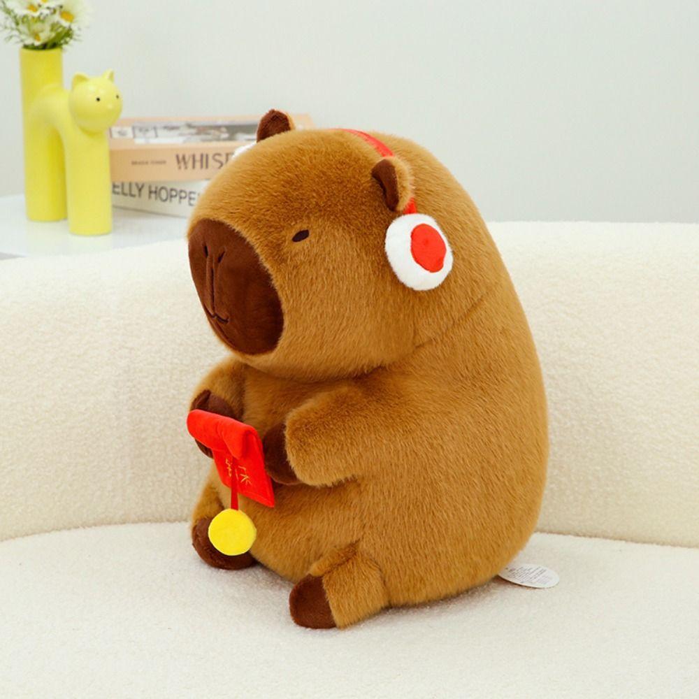 New Year Style Simulation Capybara Toy Soft Stuffed Capybara Doll  Christmas Toy