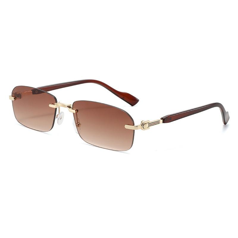 Vintage Frameless Mens Fashion Sunglasses With Uv400 Protection For Outdoor Activities