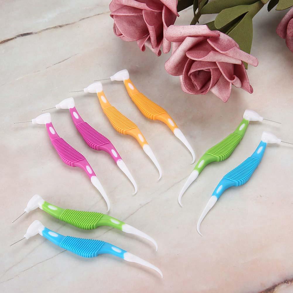8pcs/set Colours Disposable Toothpicks Soft Interdental Brushes Dental Oral Care Tools