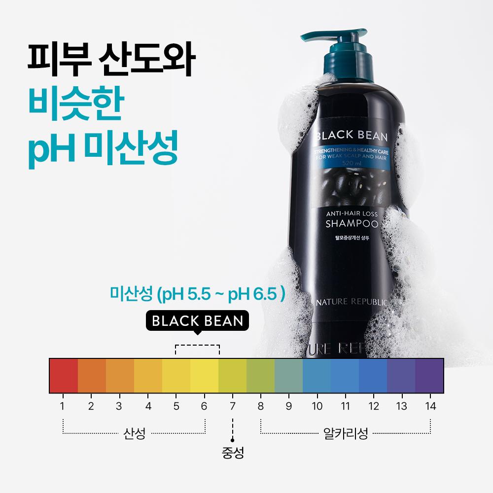 Nature Republic Black Bean Anti-Hair Loss Shampoo 300ml Sulfate-Free – Sulfate-Free Cleanse, Scalp Care, Korean