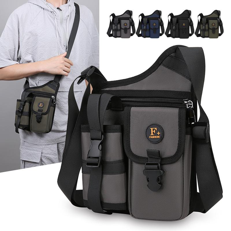 Men's Crossbody Bag Water Cup Bag Outdoor Travel Cycling Bag Water-Repellent Shoulder Bag