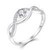 925 Sterling Silver Infinity Twist Engagement Ring Round Four Prong Setting Pave Promise Wedding Finger Ring Women Fine Jewelry