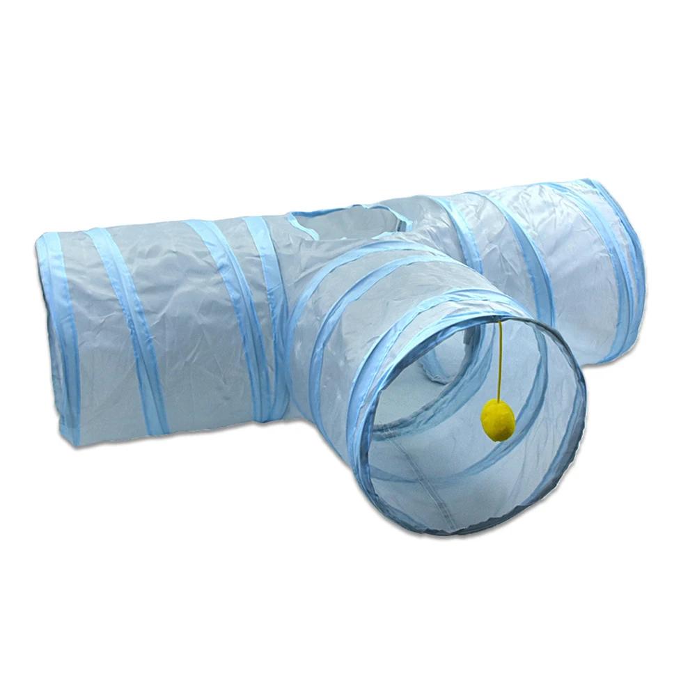 Foldable Cat Tube Interactive Tunnel Toy Scratch-Resistant Cat Tunnel Training Pet Supplies Portable Pet Tunnel with Peek Holes
