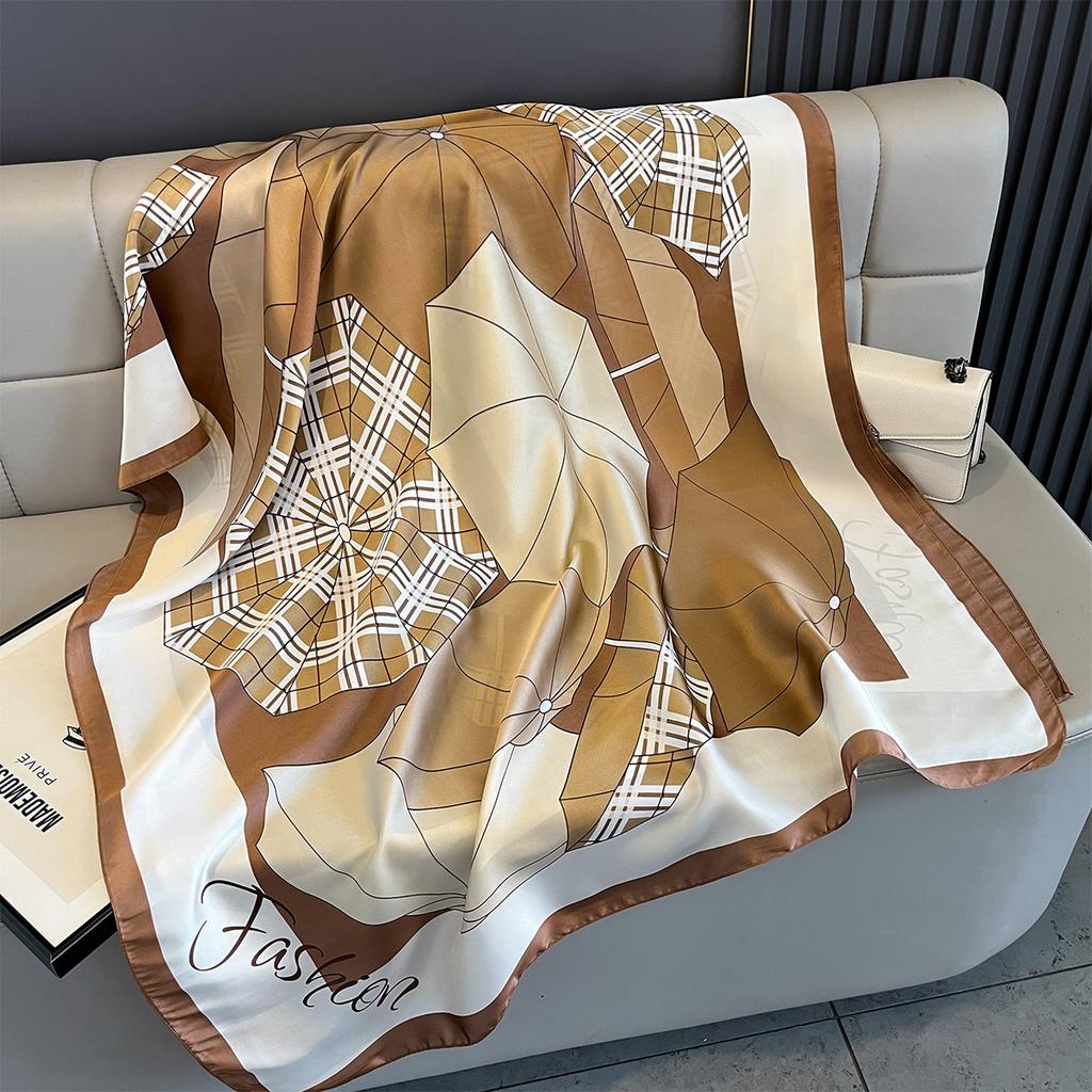 New Women Scarves Spring Summer Autumn Luxury Print Thin Light Satin Scarf Fashion Wrap Shawls 55 Colors Elegant Bandana Poncho