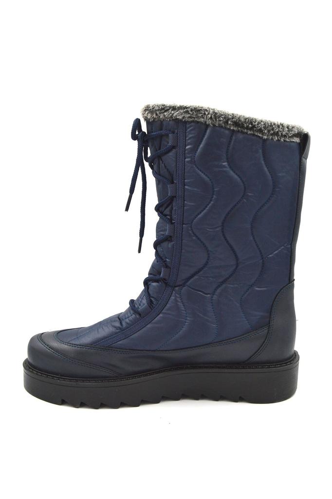 Women Modern Stylish Fashion Boots Genuine Leather Navy Blue Handmade Comfortable Casual Snow Boots