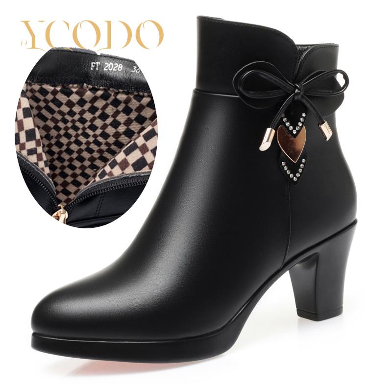 

2023 Весенне-осенне-зимние женские модные повседневные кожаные сапоги на высоком каблуке 41