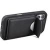 DENIOR D19 For iPhone 16 Magnetic Case Leather+PC+TPU Cover with Detachable Card Bag