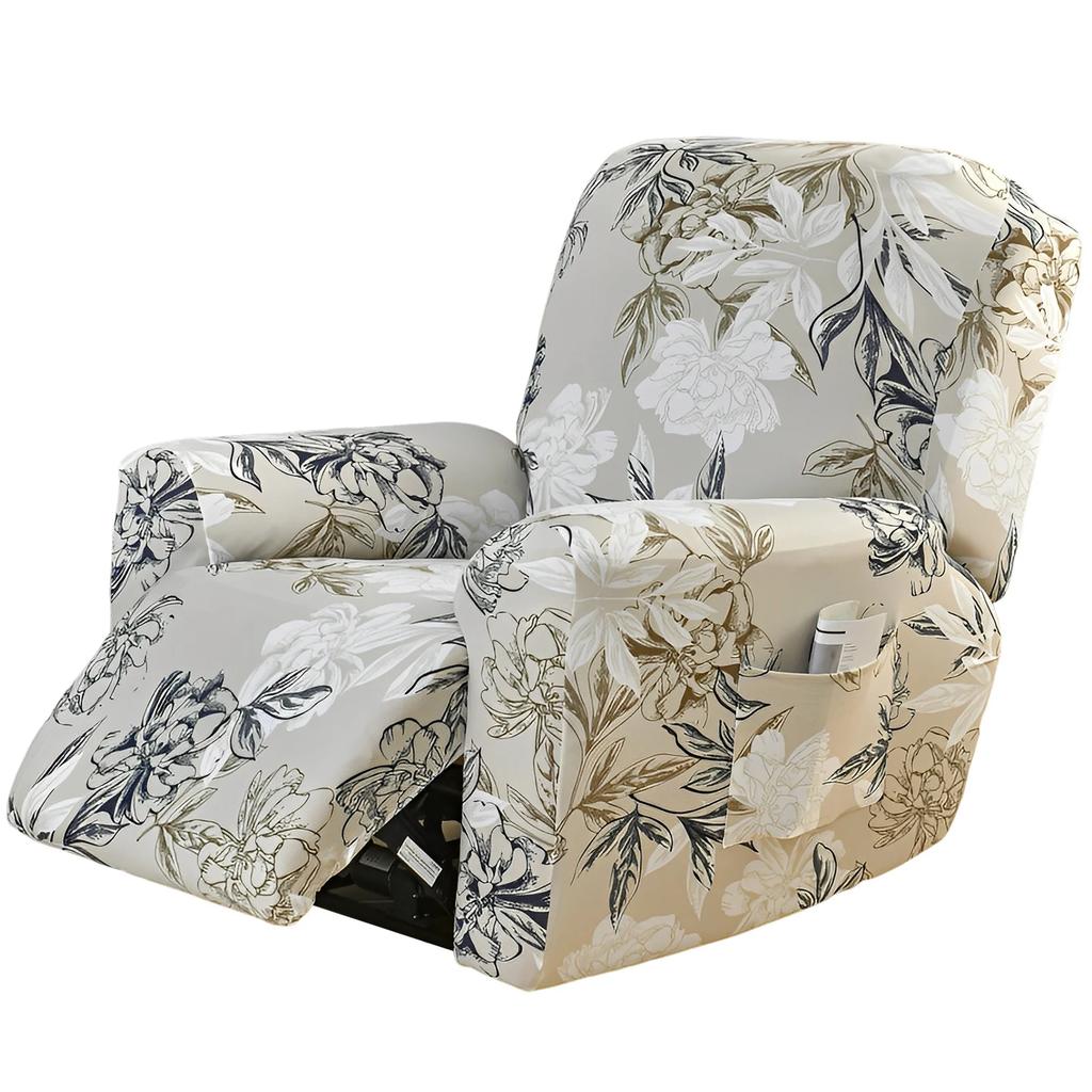 Stretch Recliner Slipcover Single Sofa Protective Cover with Pocket Fully Wrapped Seat Dust Cover Furniture Decoration for Home