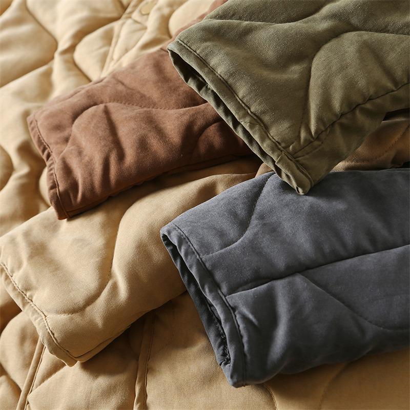 Heren Retro Geknoopte Kraploze Katoenen Jas - Jachtstijl Herfst/Winterjas AmeKaji Amerikaanse Werkkleding.