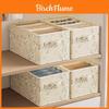 Printed Fabric Storage Box With Foldable Design For Closet Organization And Laundry Use