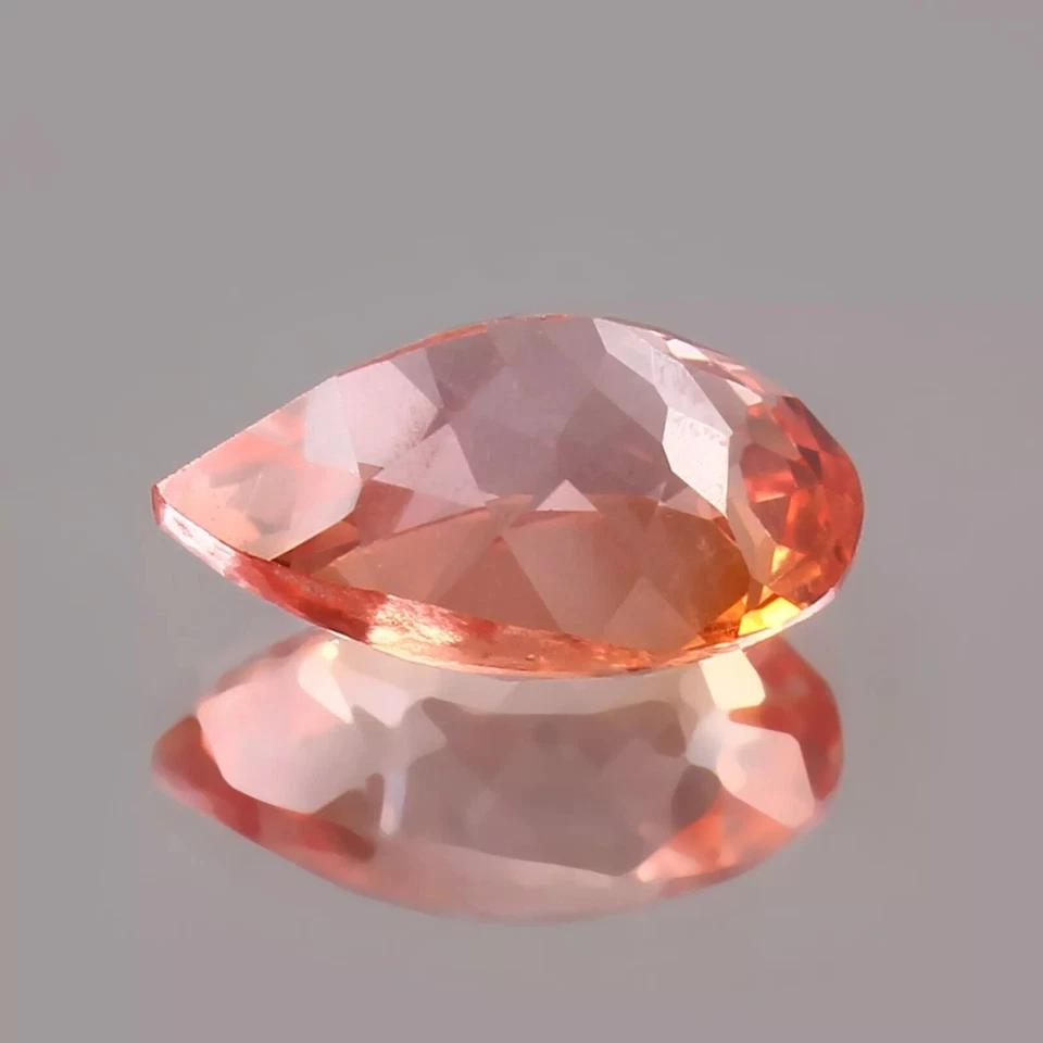 Padparadscha Sapphire 8 Ct Natural Pear Stunning Sri Lanka Certified Gemstone