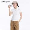 La Chapelle Women's Slim-Fit Mock Neck Short Sleeve T-Shirt