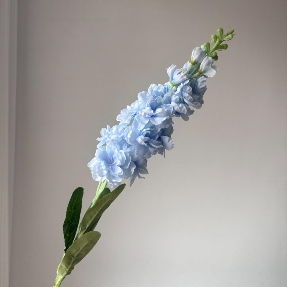 New 85cm Artificial Violet with Leaves Long Stems Faux Larkspur Fake Silk Flower Photo Props