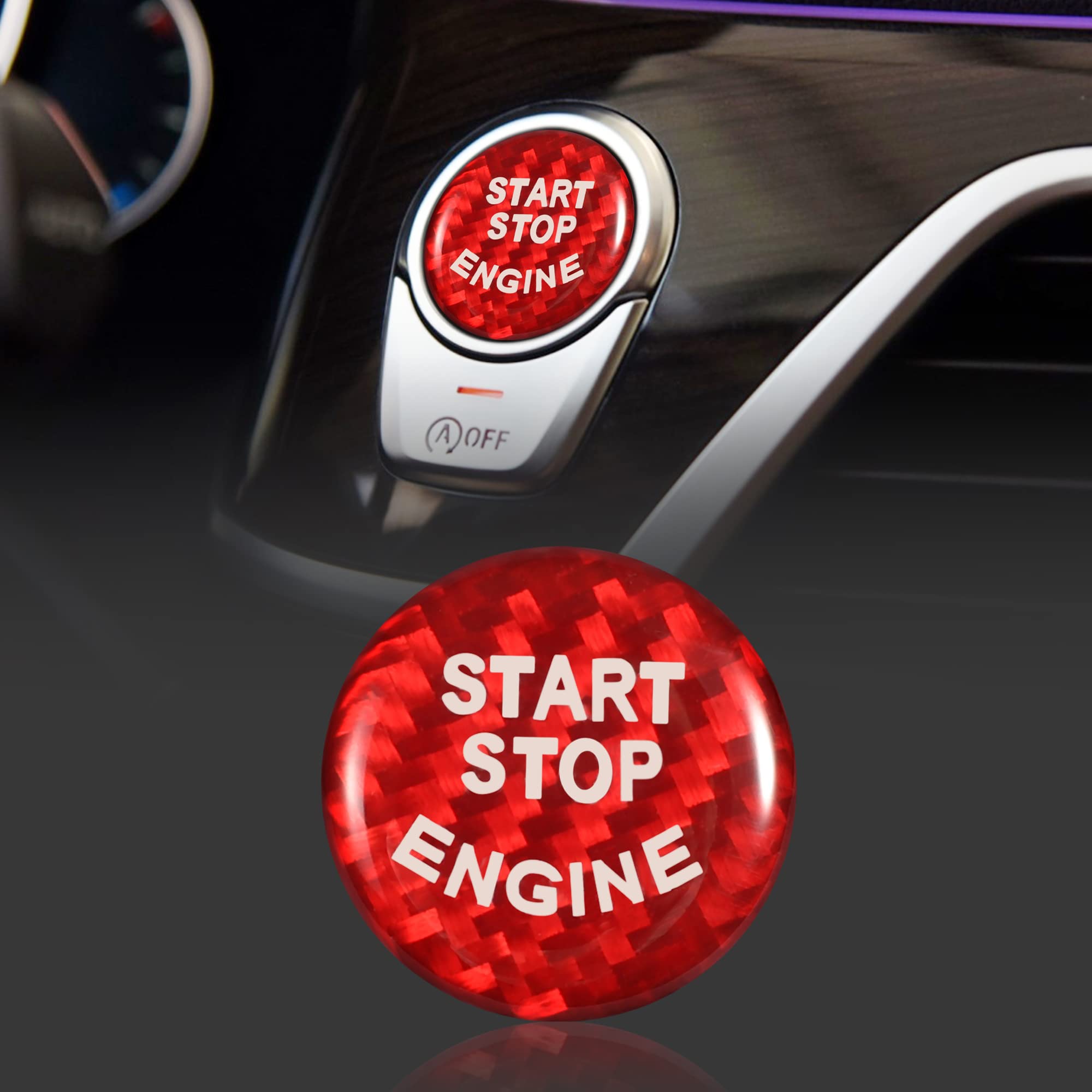 TOMALL Car Engine Start Stop Button Cover Compatible with BMW Compatible with BMW F красный