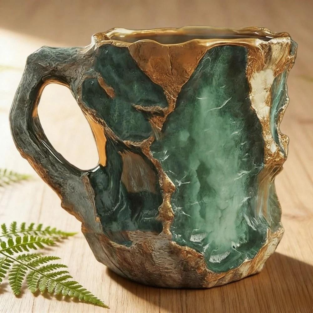 Retro Crystal Coffee Mugs 325ML 11oz Insulation Water Cup New Mineral Stainless Steel Cup  Gifts