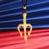 Trident Black Rope Pull Men's and Women's Retro Necklace Pendant