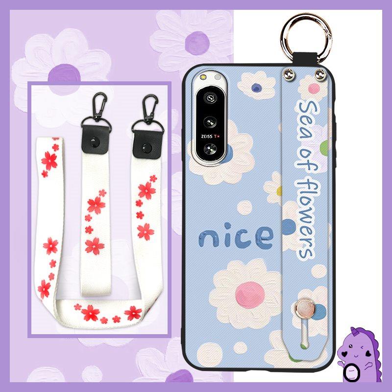 Protective Phone Holder Phone Case For Sony Xperia5 IV Kickstand Dirt-resistant Lanyard Back Cover Waterproof Soft Case