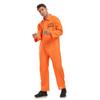 Halloween Men's Adult Orange Prisoner Party Costume Onesie Uniform Suit Firefighter Suit