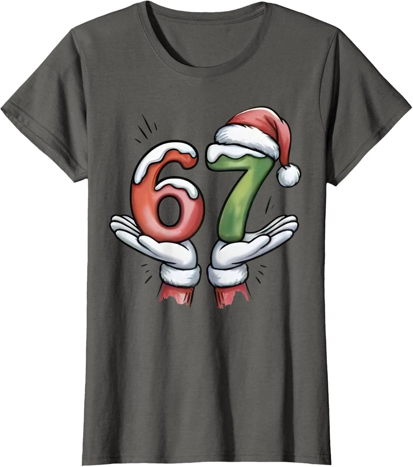 Funny Hanukkah Six Seven Chanukah Dreidel Dabbing 67 Ladies  Crewneck T-Shirt 3XL