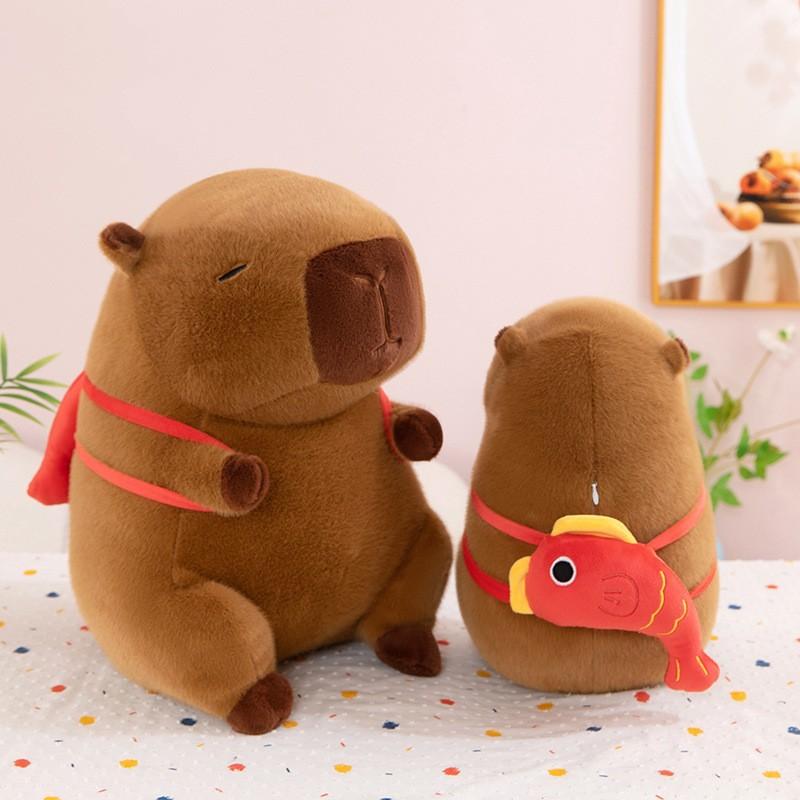 Koi Capy Pork Plush Toy Cute Kapibala Doll New Year Gift Guinea Pig Doll