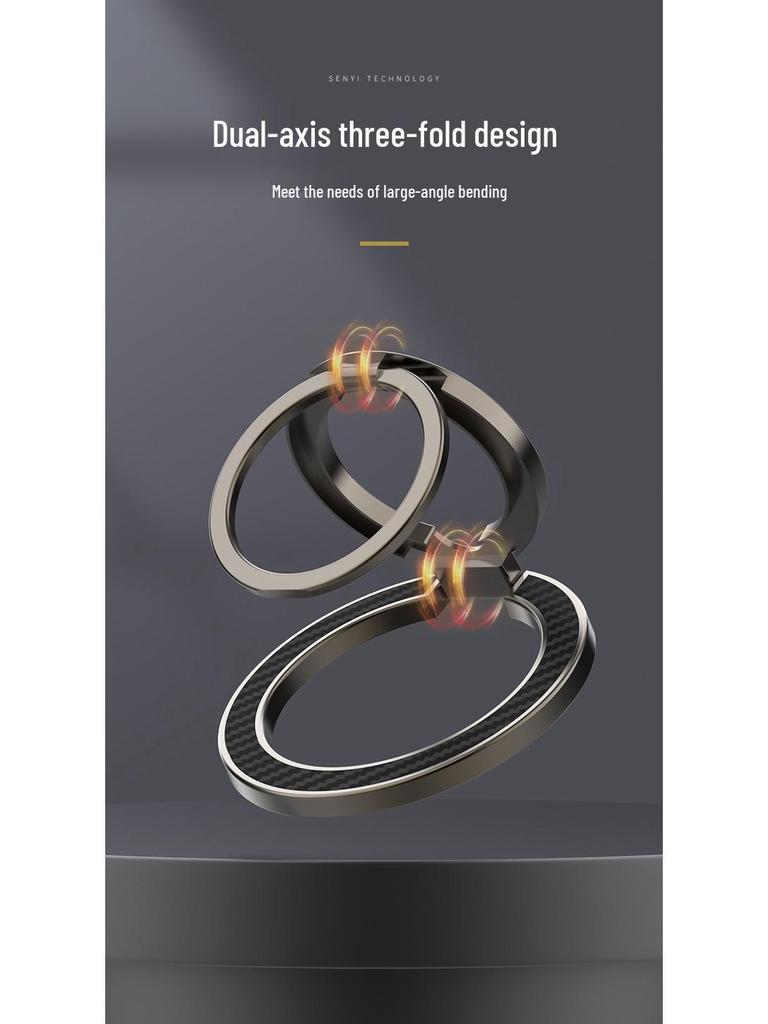 MagSafe Three-Fold Double-Sided Magnetic Phone Ring Holder for Apple & Android