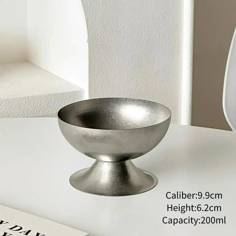 Vintage Stainless Steel Footed Dessert Cup, Ice Cream Pudding Jelly Bowl, Footed Frosted Ice Cream Cups, Restaurant Hotel Tools