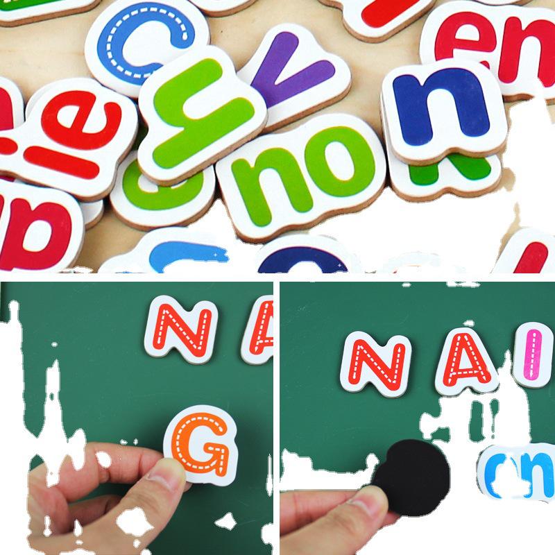 Multifunctional Children's Educational Wooden Puzzle: Magnetic Pinyin Letters & Drawing Board