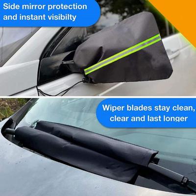 Windshield Wiper Cover Set Frost Barrier All-Weather Protector Side Mirror and Windshield Wiper Snow Cover for Outdoor Parking