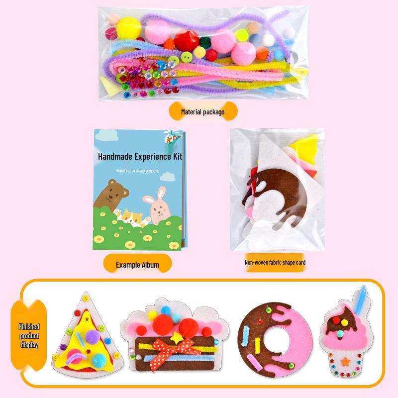 International Kindergarten DIY Kit: Chenille Stems, Pompoms & Non-Woven Fabric for Handmade Art Projects