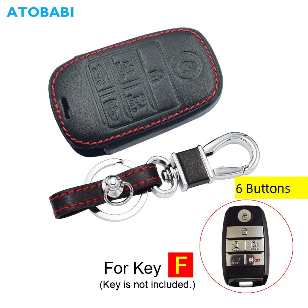 Leather Car Key Case Remote Key Cover For Kia Rio Sorento Optima Forte Niro Soul Sedona Sportage Ceed K3 Cerato Seltos Accessory