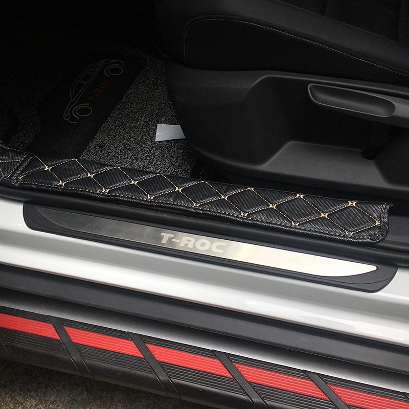 Edelstahl für T-ROC T ROC TROC 2017-2018 Verschleißplatten-Einstiegsleistenschutz Pedalabdeckung Verkleidung Auto-Styling-Zubehör