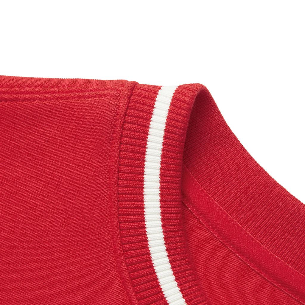 Li Ning Daily Prosperity Series Letter Round Neck Loose Simple Comfortable Versatile Casual Sweatshirt Women Sweatshirt Cinnabar-Red AWDV182-6