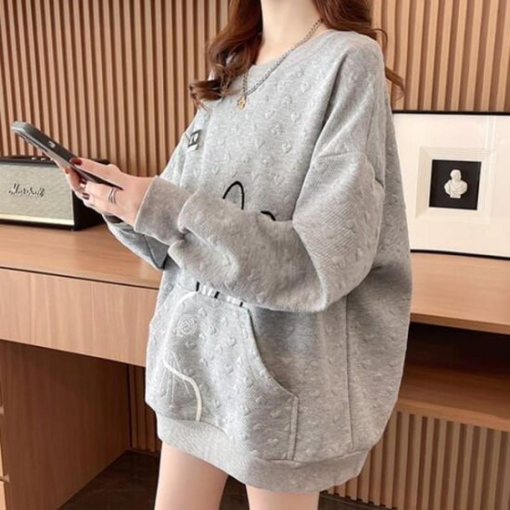 Navava Nt3056 Heart Rabbit Point Long Sleeve Sweatshirt