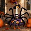 Festive Goose Costume 1 Set Halloween Spider Outfit, Pumpkin Cobweb Print Dress with Porch Outfit Legs And Witch Hat, Yard for 23-Inch